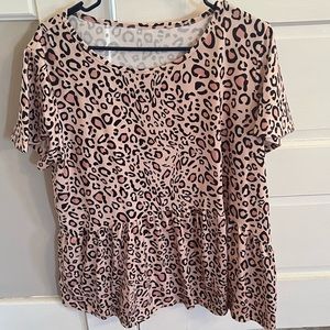NWOT women’s leopard baby doll top